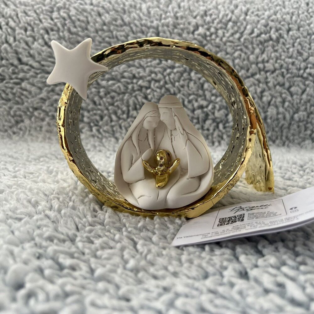 Bongelli Preziosi Nativity Three Figures In One-Piece Set Gold White NEW in Box - Picture 6 of 16